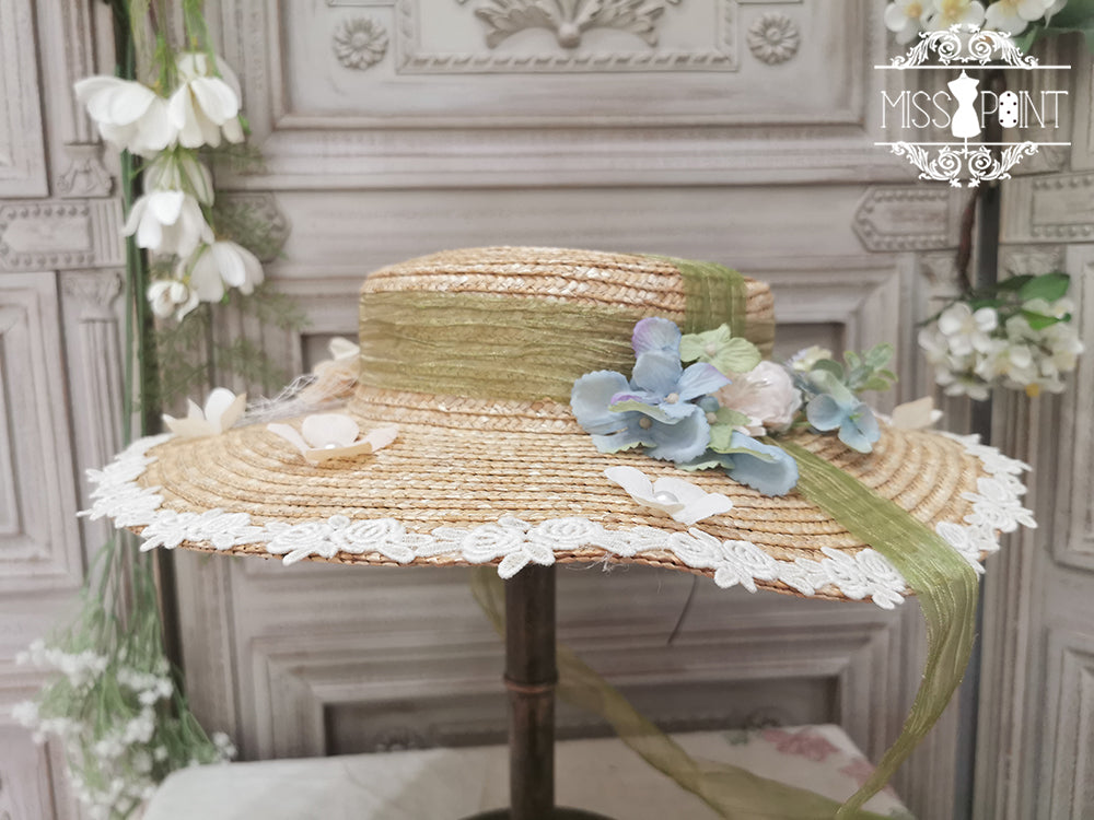 Miss point - Sally's Garden - Country Lolita Straw Top Hat