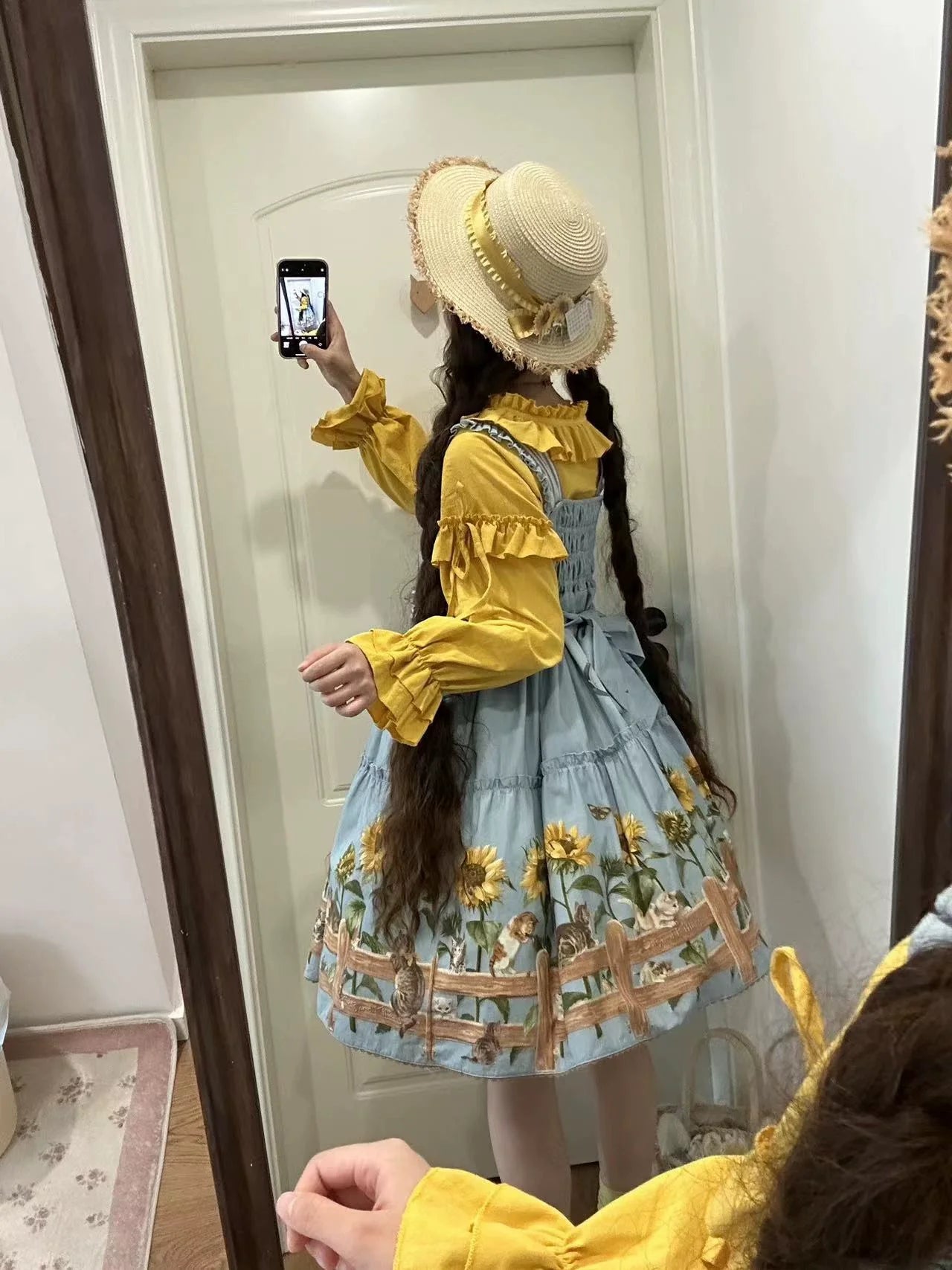 Polaris Lolita - Cat and Sunflower - Sweet Lolita JSK, Cat and Sunflower Print