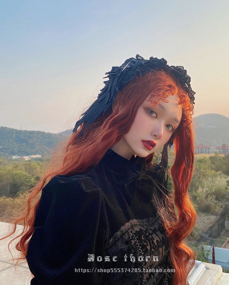 Rose Thorn - Devil Wings - Gothic Lolita Headband with Cross Pendant Custom Clolor