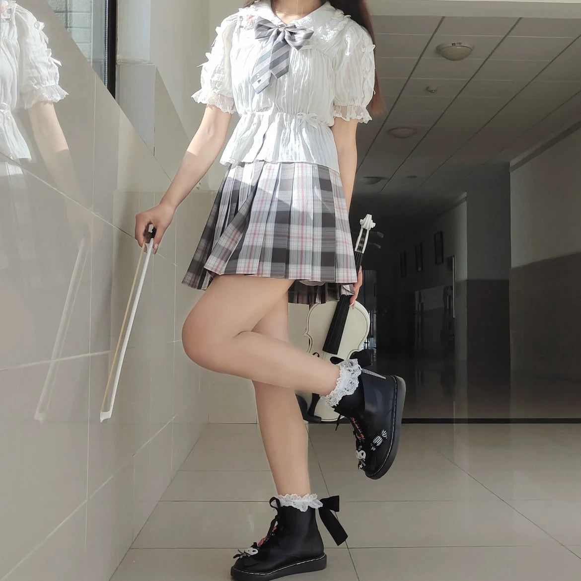 DMFS Lolita - Sweet Lolita Shirt Doll Collar Blouse High-waisted