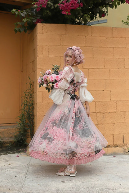 Balladeer - Classic Lolita Shirt Puff Sleeves Open Shoulder Blouse