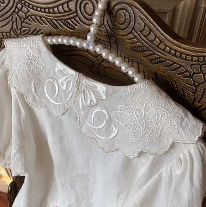 Flower Banquet - Kawaii Lolita Cotton Bunny Embroidery Blouse