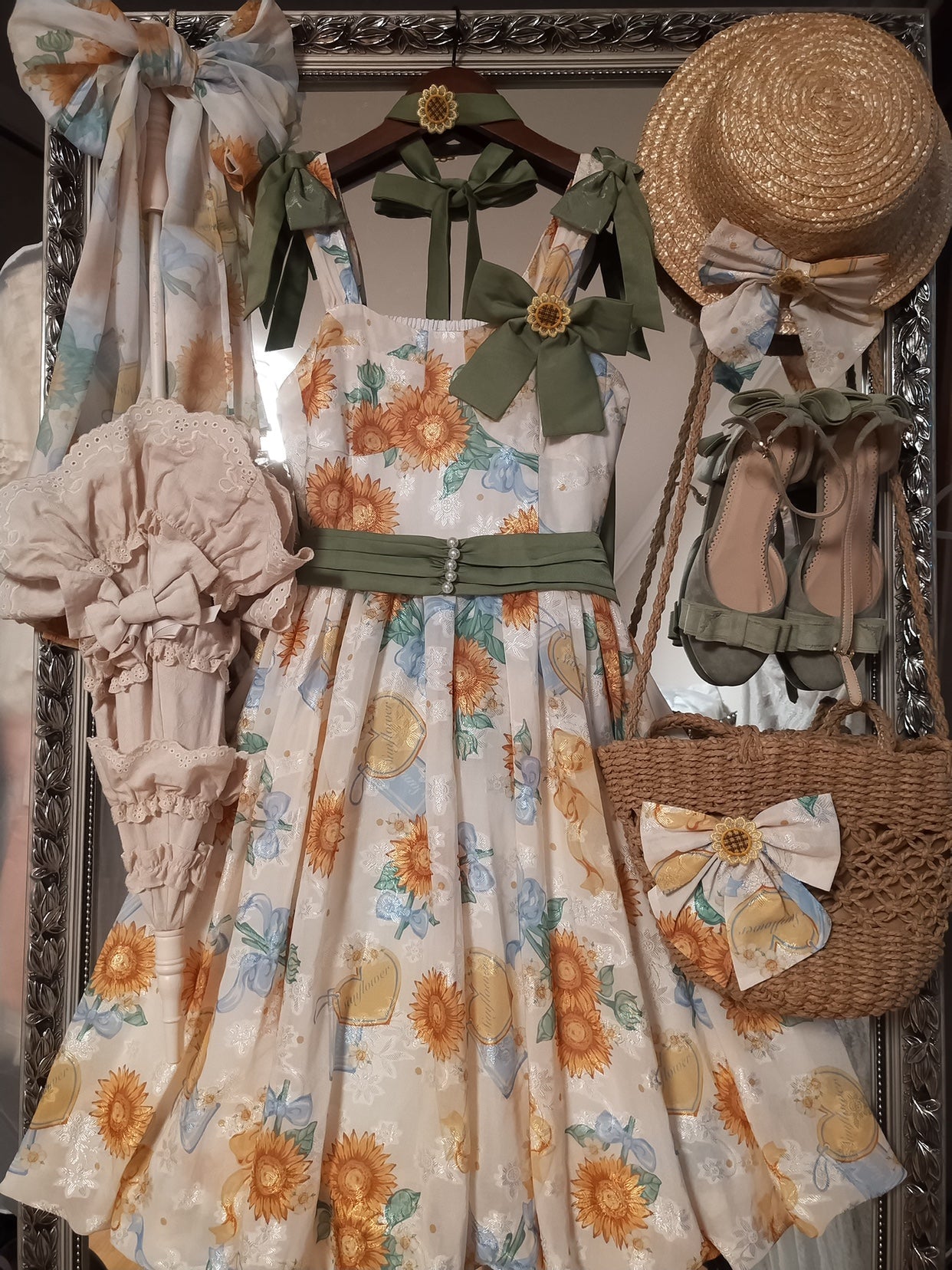 Akiyama Future Studio - Sunflower Print Lolita JSK Dress in Breathable Light Fabric