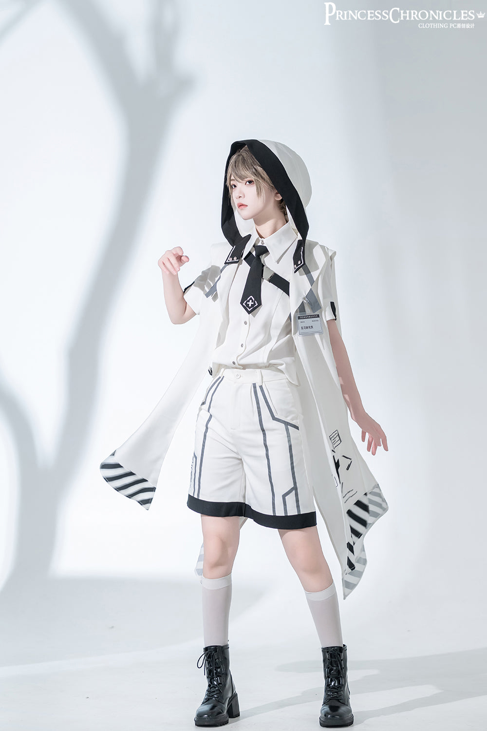 Princess Chronicles - Dry sea and Ashlar - Handsome Futuristic Style White Short Set