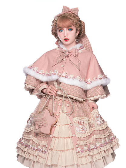 Youpairui - Helford - Sweet Coordinated Lolita Suit Pink Plaid Lolita SK Set