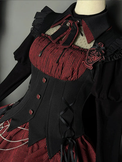 Alice Girl - Lolita Potion - Gothic Lolita Shirt Black Long Sleeves Lolita Blouse