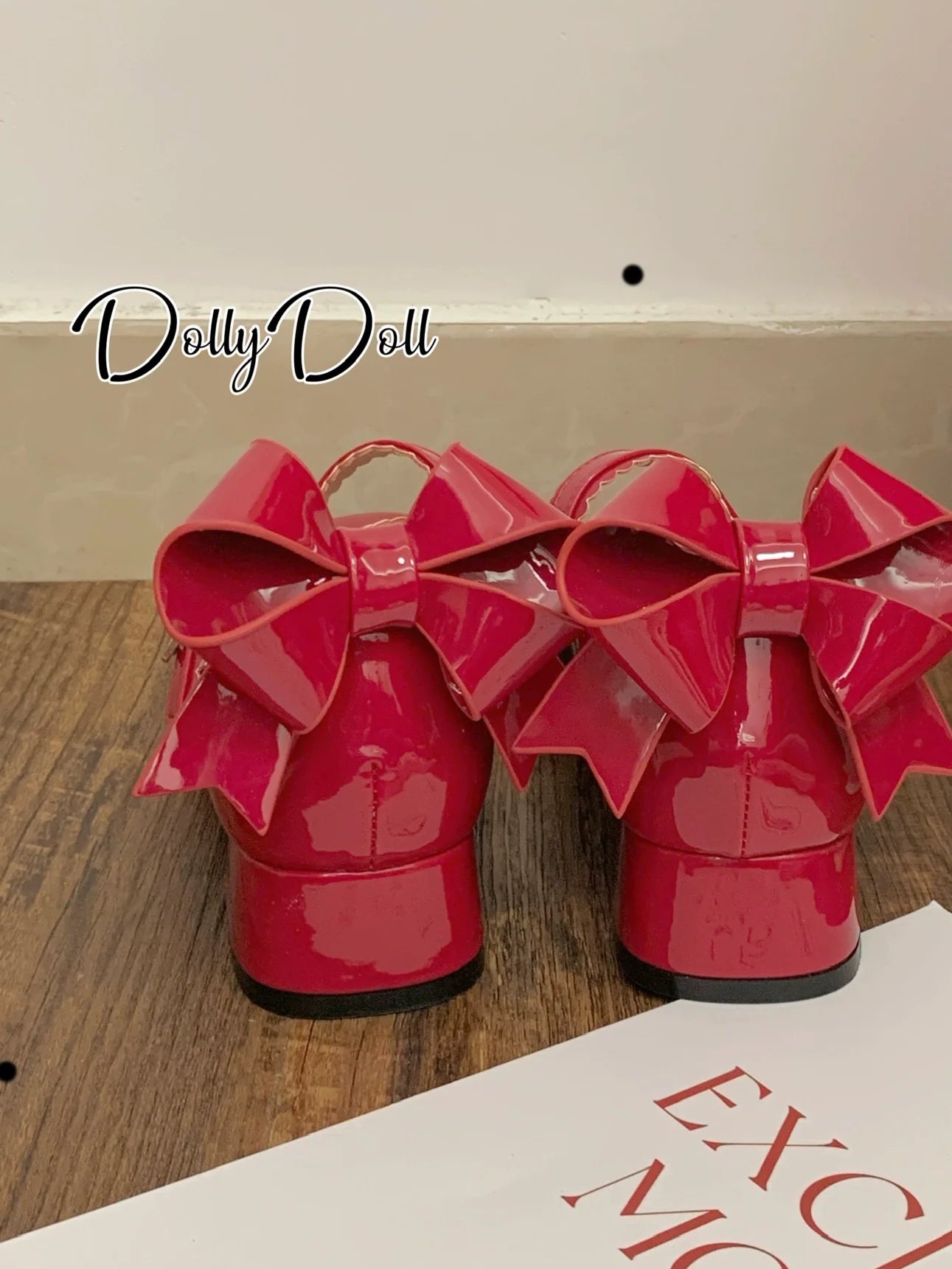 Dolly Doll - Apple Candy - Mary Jane Lolita Shoes Bow PU Low-Mid Heel Shoes
