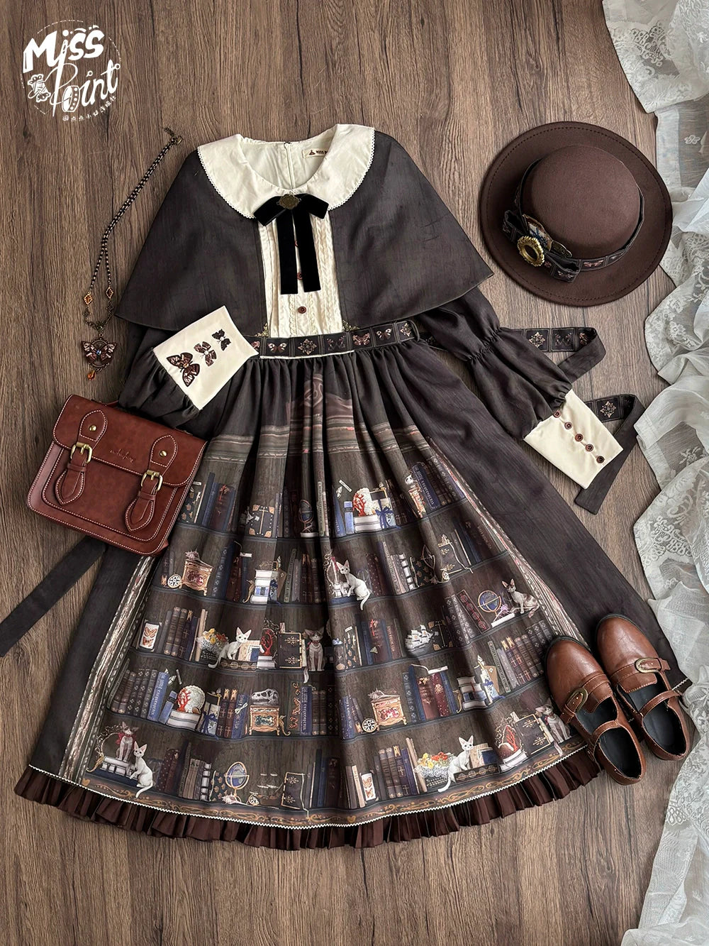 Miss Point - German Bookshelf - Classic Lolita OP Dress & Detachble Cape