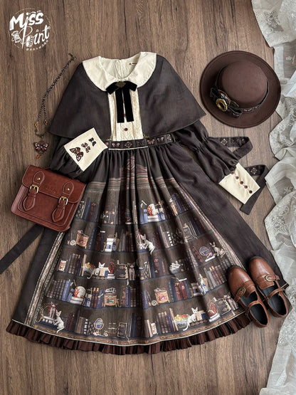 Miss Point - German Bookshelf - Classic Lolita OP Dress & Detachble Cape
