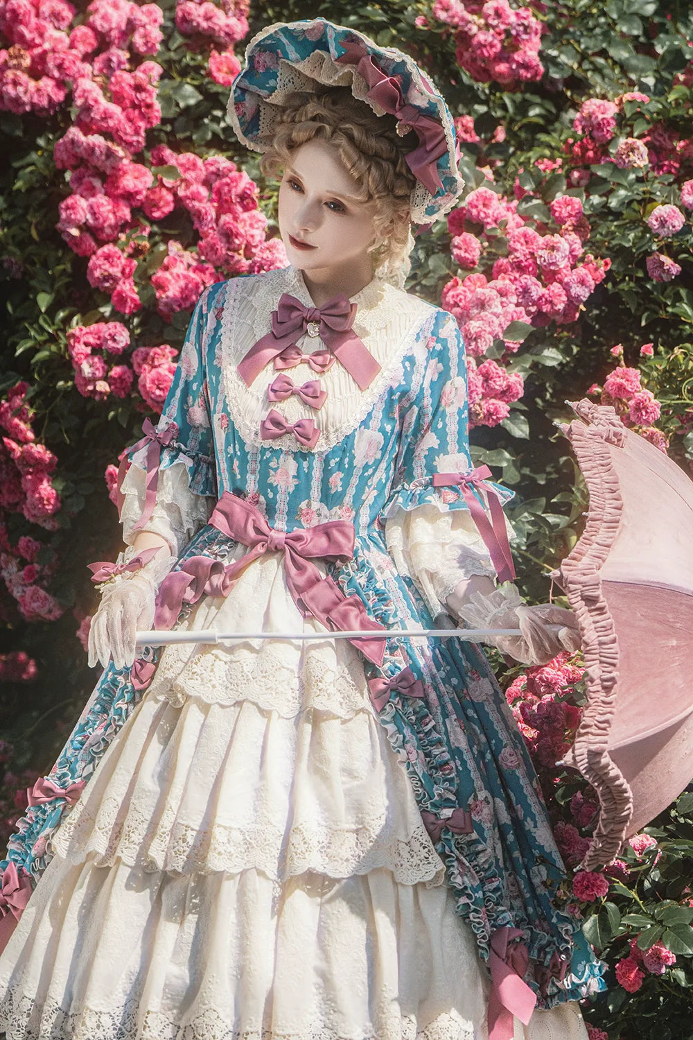 Miss Point - Lilyka Garden - Classic Lolita OP Dress Set Elegant Floral Wall Princess Sleeve
