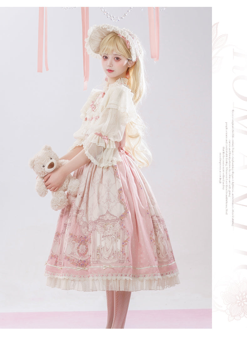 Urtto - Rococo - Spring Vintage Doll Lolita OP Dress with Light Upper