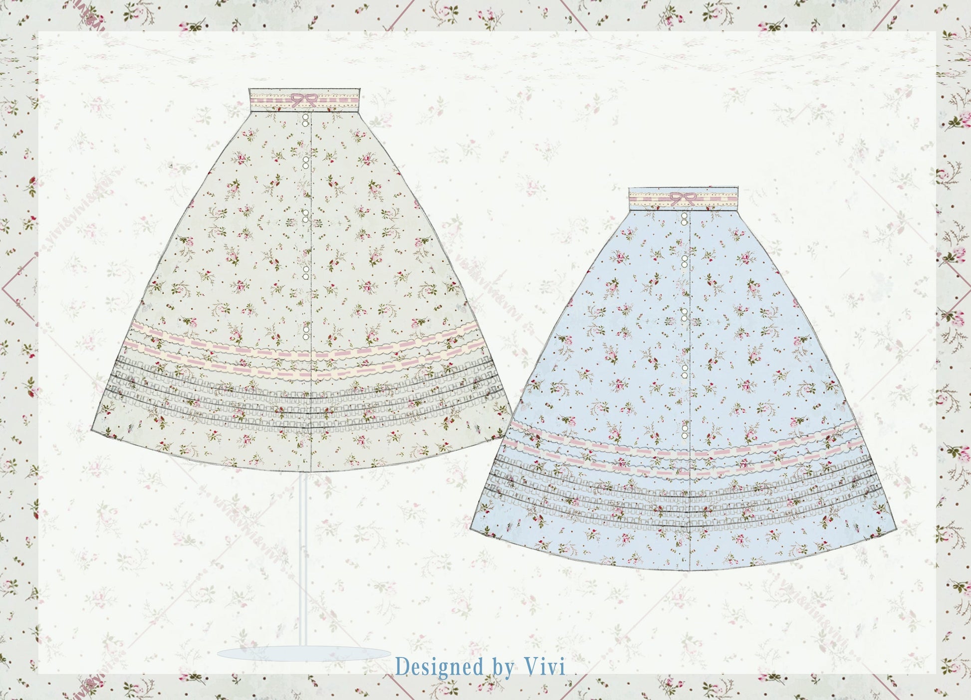 Miss Point - Flower and Alice - Idyllic Retro Floral Country Lolita SK