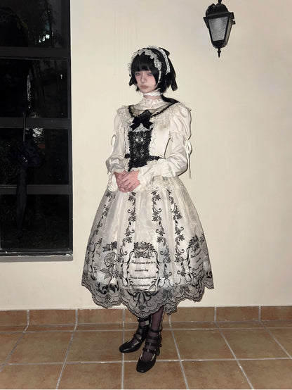 AuroraBorealis - Moonshadow - Gorgeous Wedding Lolita Dress Set Embroidered JSK SK and Bodice