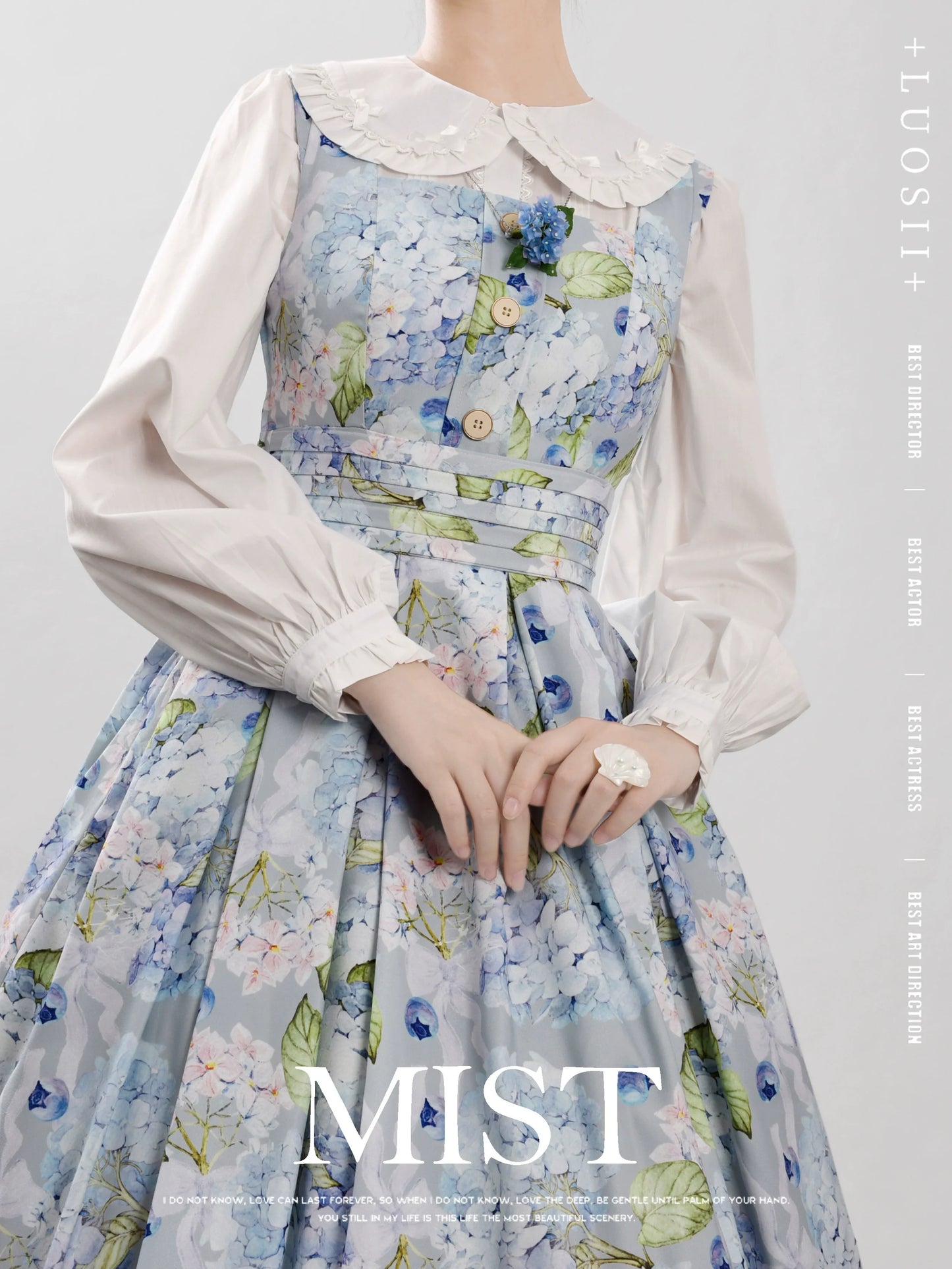 MIST - Sweet Lolita Blouse Doll Collar Lolita Shirt With Bubble Sleeve