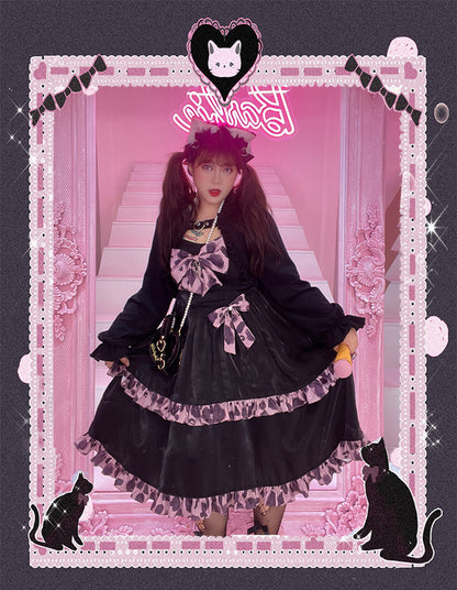 Yingtang - Plus Size Lolita Dress Leopard Hot Girl Sweet