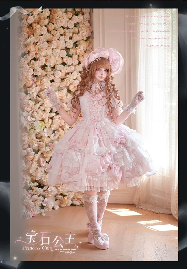 Mengfuzi - Gem Princess - Wedding Sweet Lolita JSK Dress Suit, Side Zipper