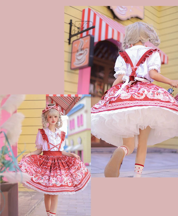 OCELOT - Sweet Lolita Lolita JSK and SK Rabbit Strawberry Dress