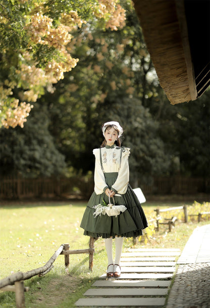 Meow Jun - Sunflower Appointment - Chinese Style Skirt and Blouse