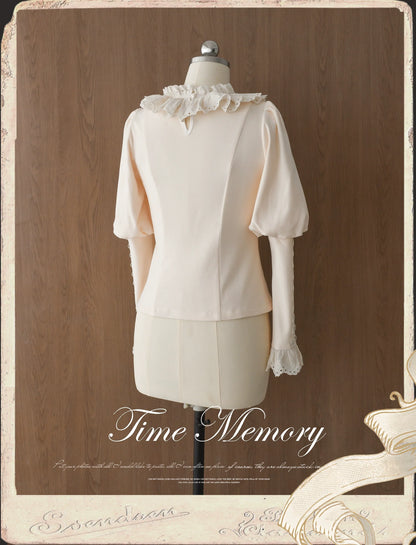 Time Memory - Cozy and Warm - Elegant Lolita Shirt Slimming Mutton Sleeves Blouse