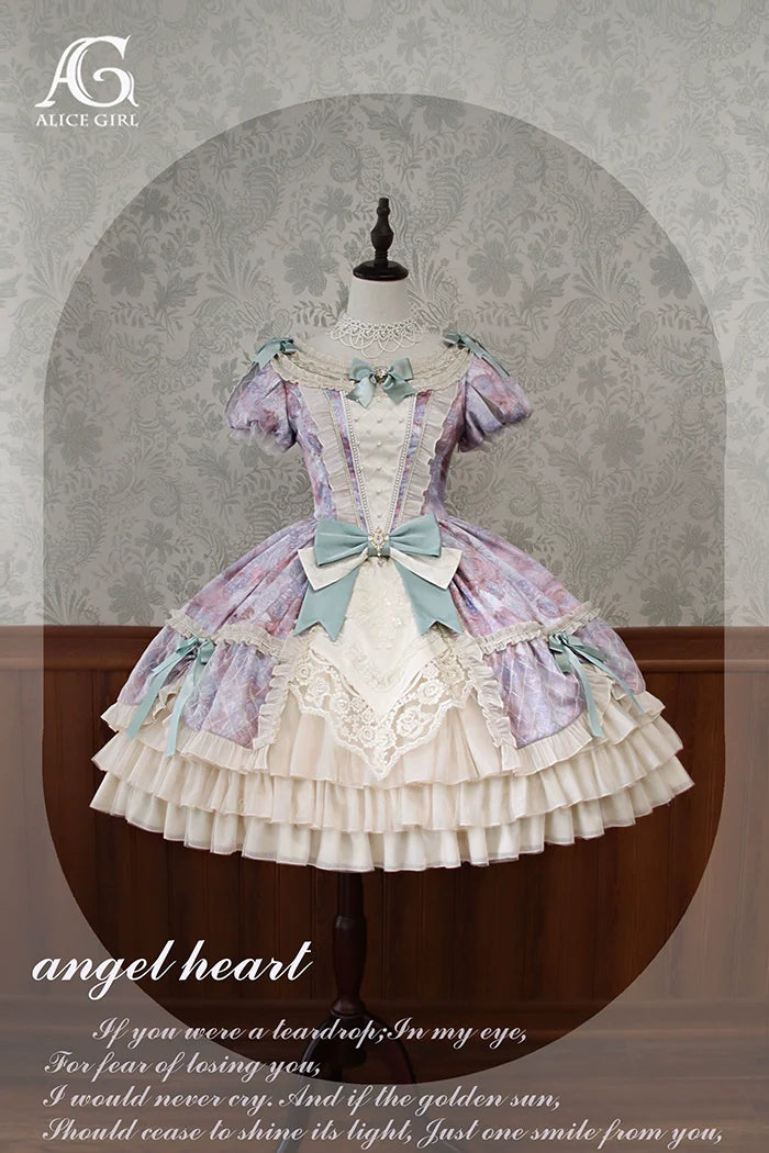 Alice Girl - Angel Heart - Sweet Lolita OP Dress, Tiered Ruffles