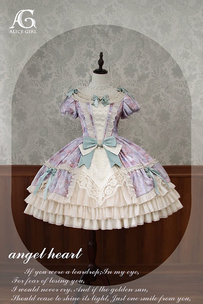 Alice Girl - Angel Heart - Sweet Lolita OP Dress, Tiered Ruffles