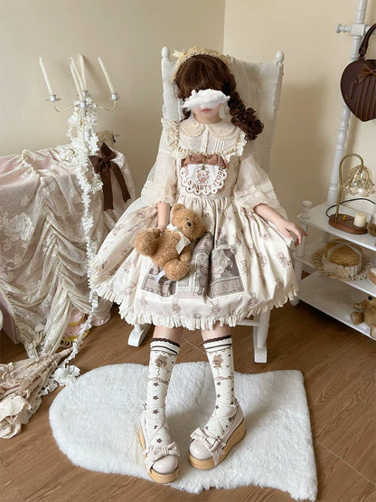 SeeYou - Sweet Cake - Sweet Lolita Platform Shoes Wood Grain