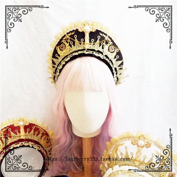 Fox Cherry - Gorgeous Lolita Palace Retro Golden Tudor Headdress