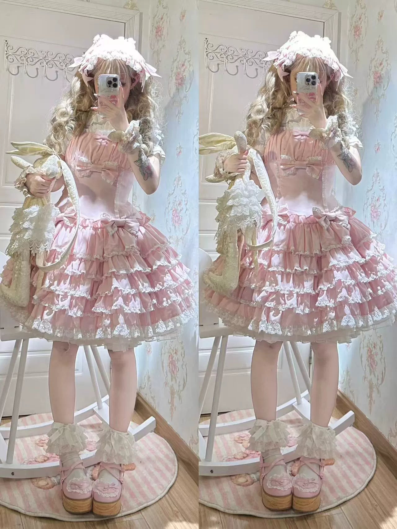 Nn Star - Half Sugar Ism - Sweet Lolita JSK Low Waist Dress With Tiered Hem