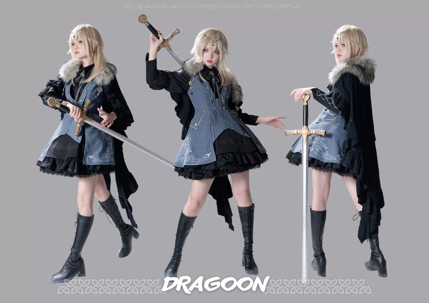 Wuyuzhe - Dragoon Knight 1.0 Version - Western Fantansy Style Suit Embroidery Dress Set Double-Sided Vest