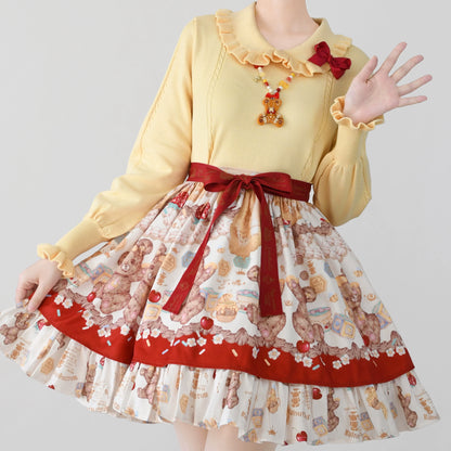 MIST - Japanese Style Lolita Sweater Puff Sleeves Knit Undershirt