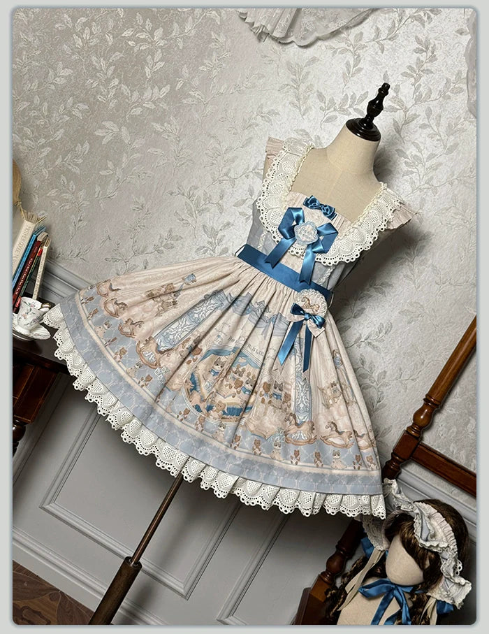 Alice Girl - Sea Salt Fairytale - Sweet Lolita JSK Doll-like Lolita Printed Dress