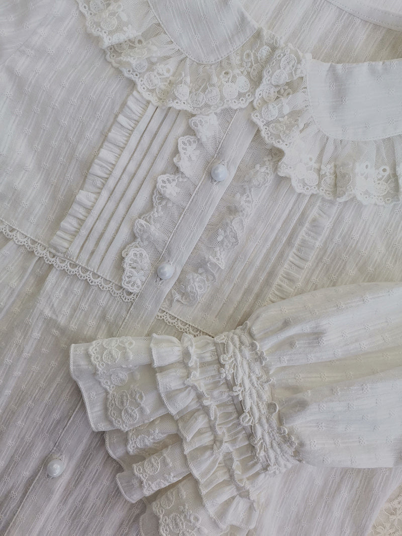 Yilia - Long Sleeve Lovely Lolita Cotton Blouse