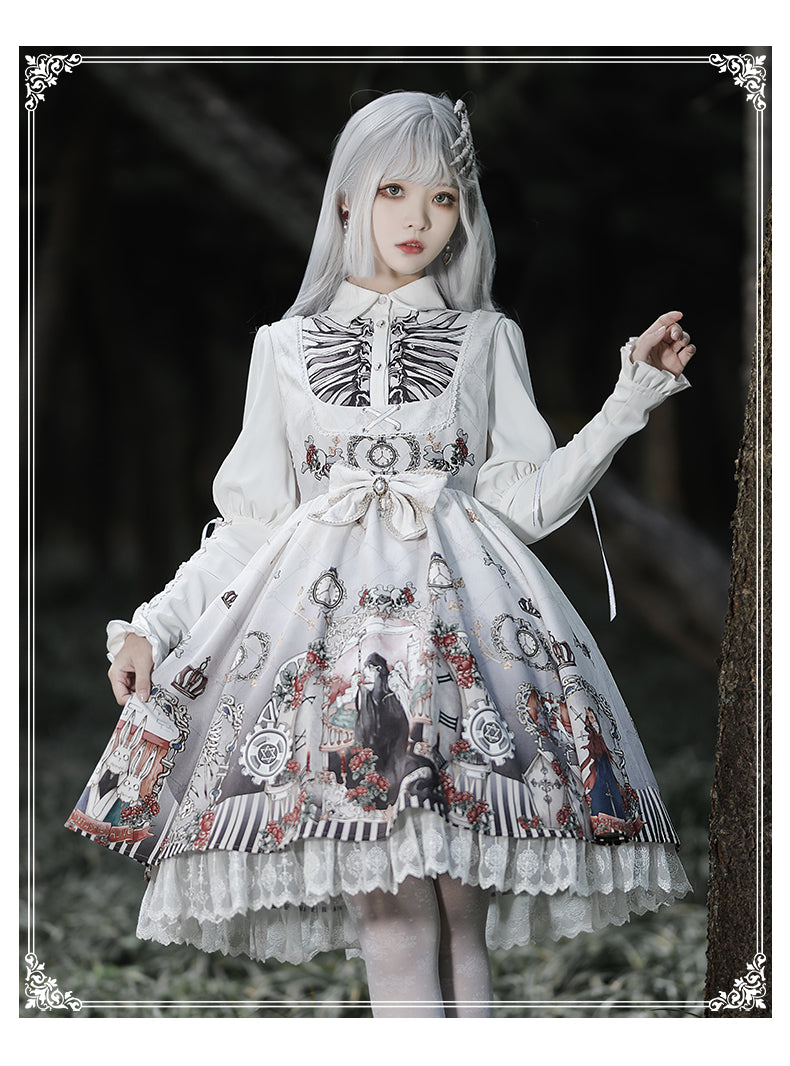 YingLuoFu - Black Fairytale - Gothic Twins Lolita JSK