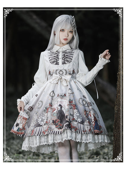 YingLuoFu - Black Fairytale - Gothic Twins Lolita JSK