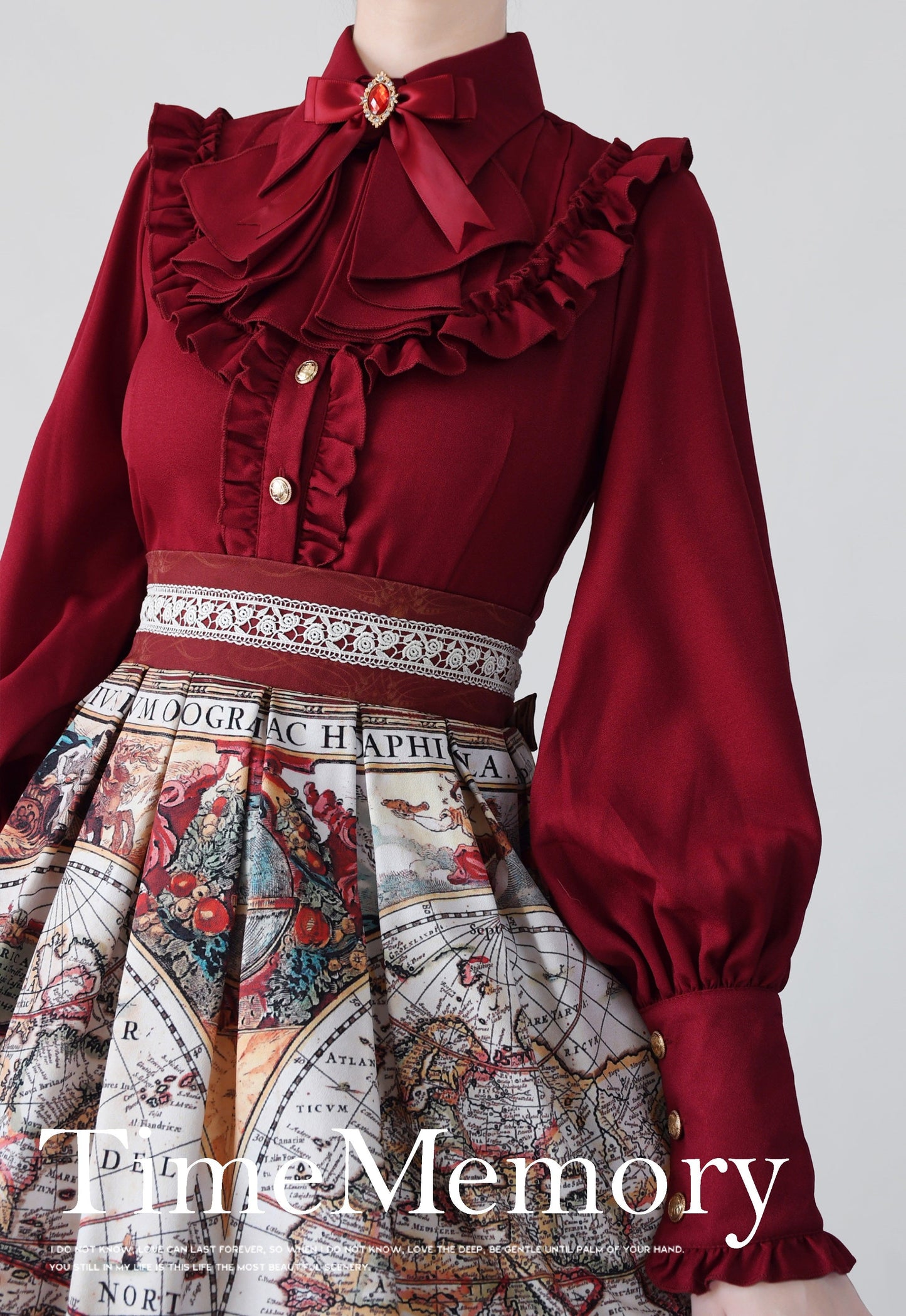 Time Memory - Elegant Lolita Slim Fit Mutton Sleeve Blouse