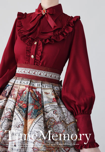 Time Memory - Elegant Lolita Slim Fit Mutton Sleeve Blouse