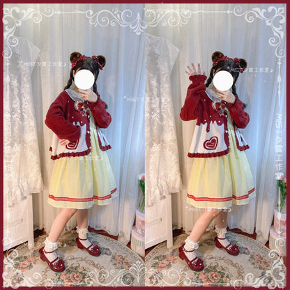 MIST - Beating Heart - Sweet Lolita Thick Sweater Coat Puff Sleeve