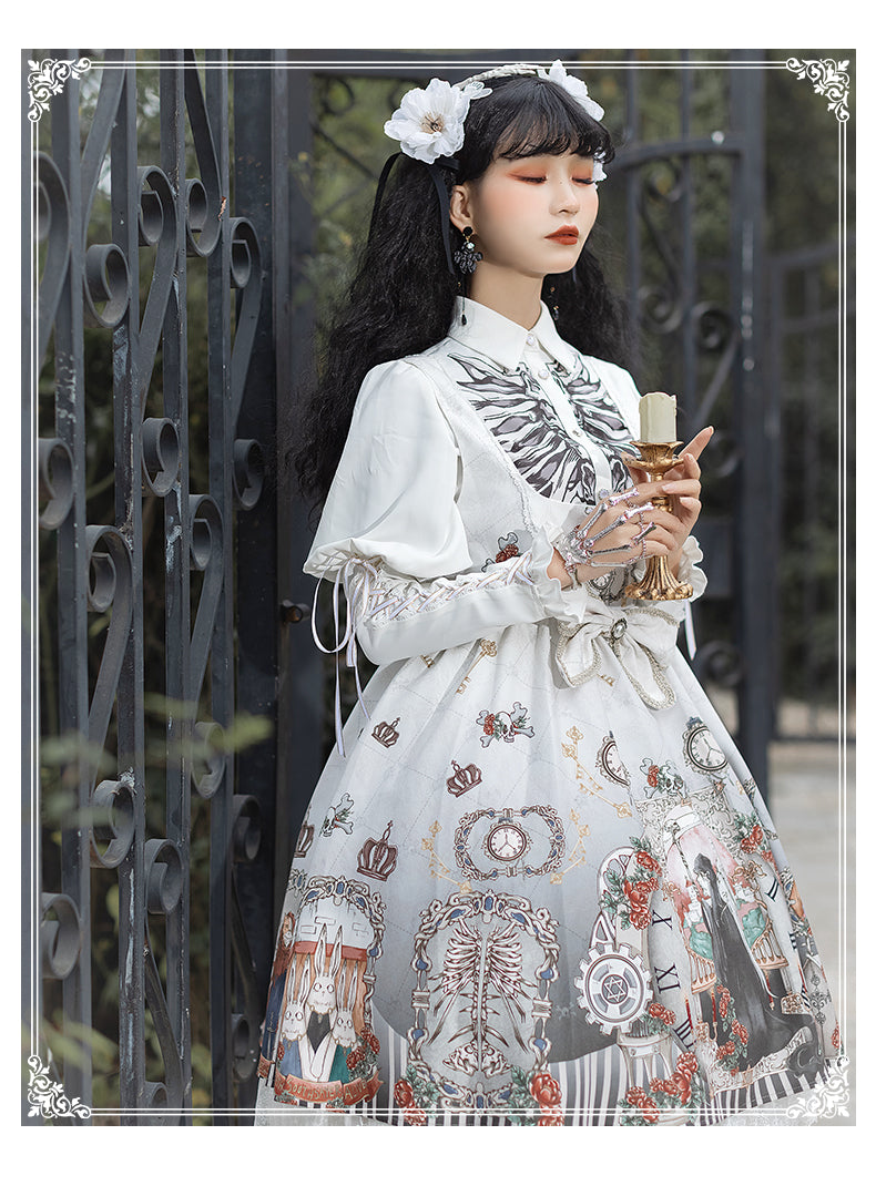 YingLuoFu - Black Fairytale - Gothic Twins Lolita JSK