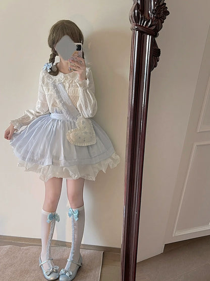 MIST - Tianmi - Sweet Lolita Blouse Long Sleeve Doll Collar Thin Shirt