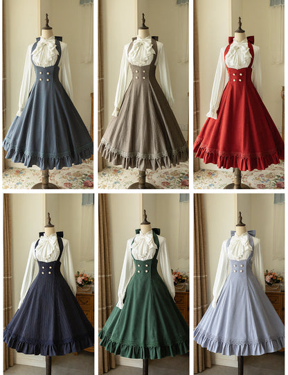 Forest Wardrobe - South of the Forest - Vintage Lolita Halter JSK Dress, French Style Blouse