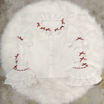 Chubby Cat Diary - Plus Size Sweet Lolita Shirt, Detachable Sleeves