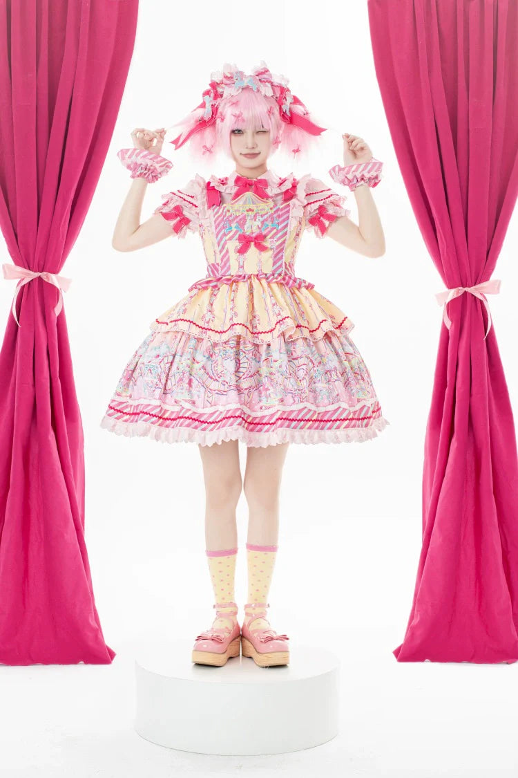 Letters from Unknown Star - Candy Park - Sweet Lolita Print Jumper Dress