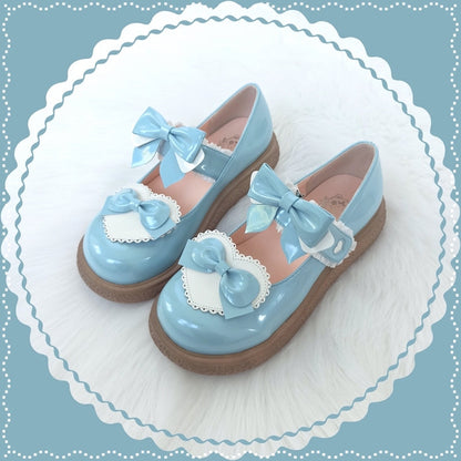Lixing Luo - Cute Milkmaid Round Toe Multicolor Lolita Shoes