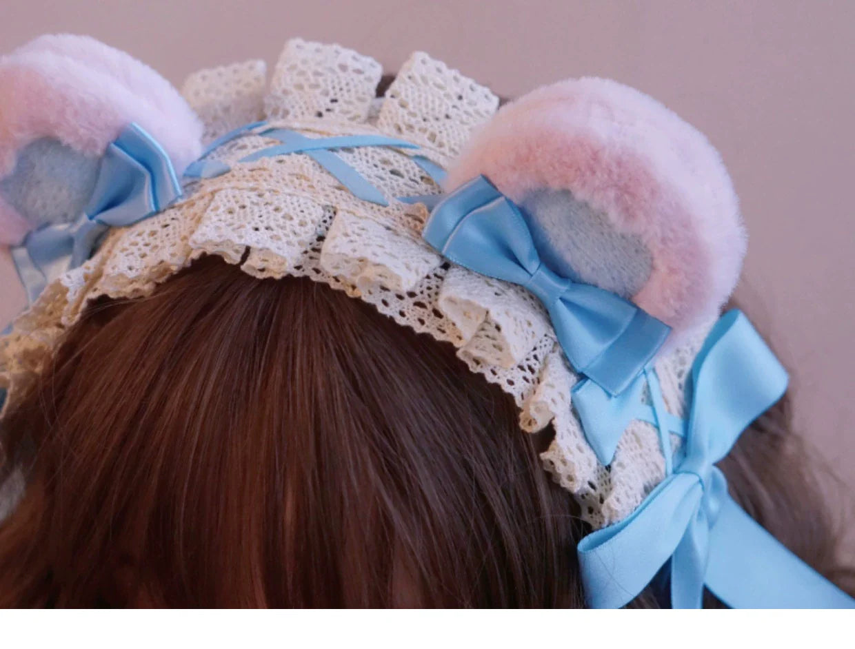 Besozealous - Handmade Lolita KC Animal Ear Coffee Hairband