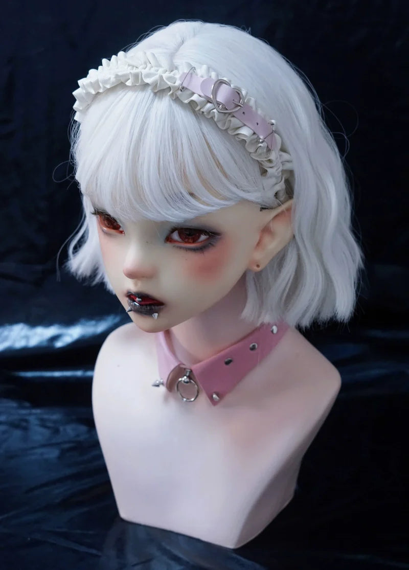 Strange Sugar - Sweet Lolita KC White Pink Ruffled Hairband Accessories