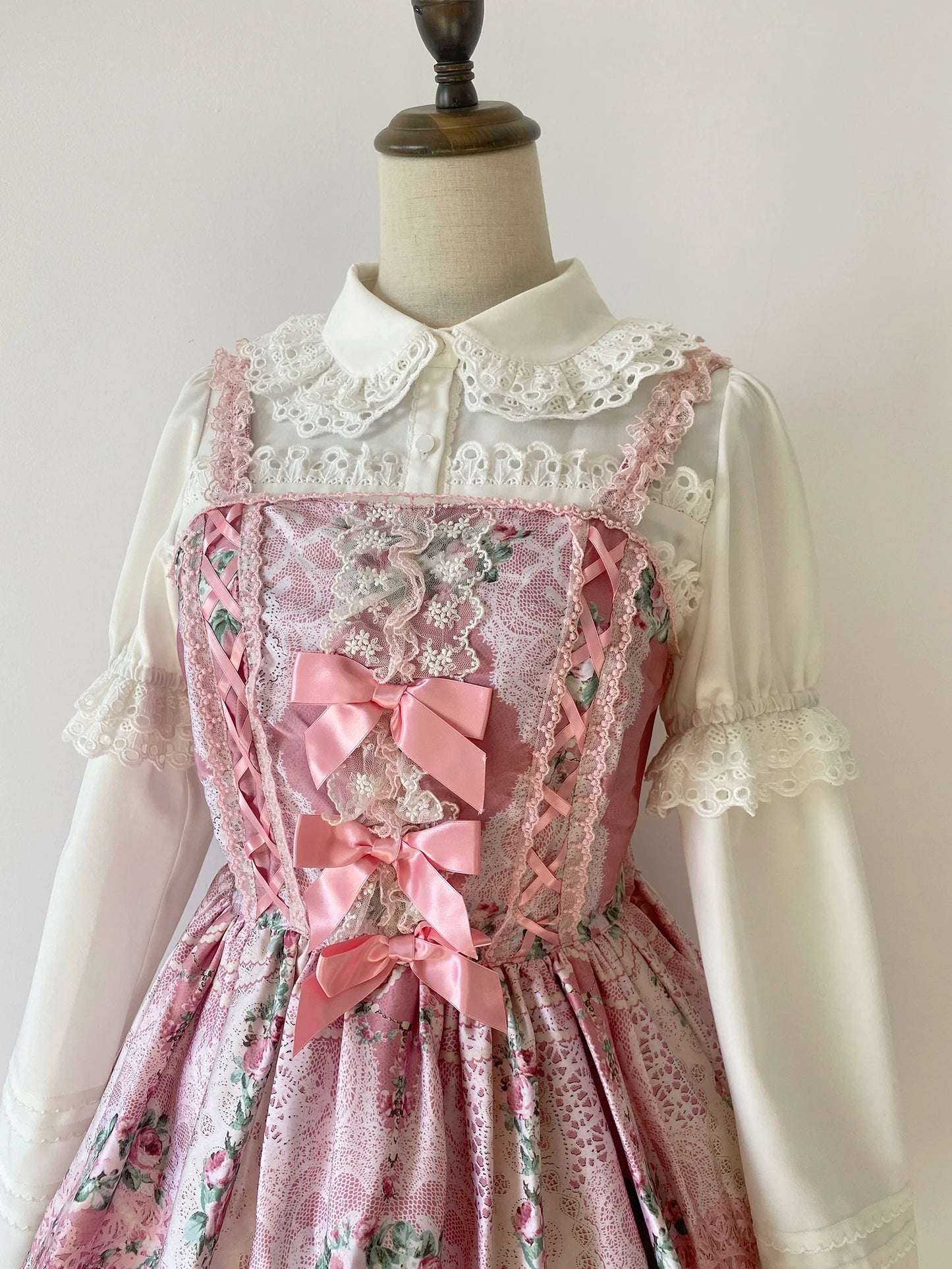 Little Dipper - Cherry Xiaobei - Daily Lolita Splicing Sleeve Lace Shirt