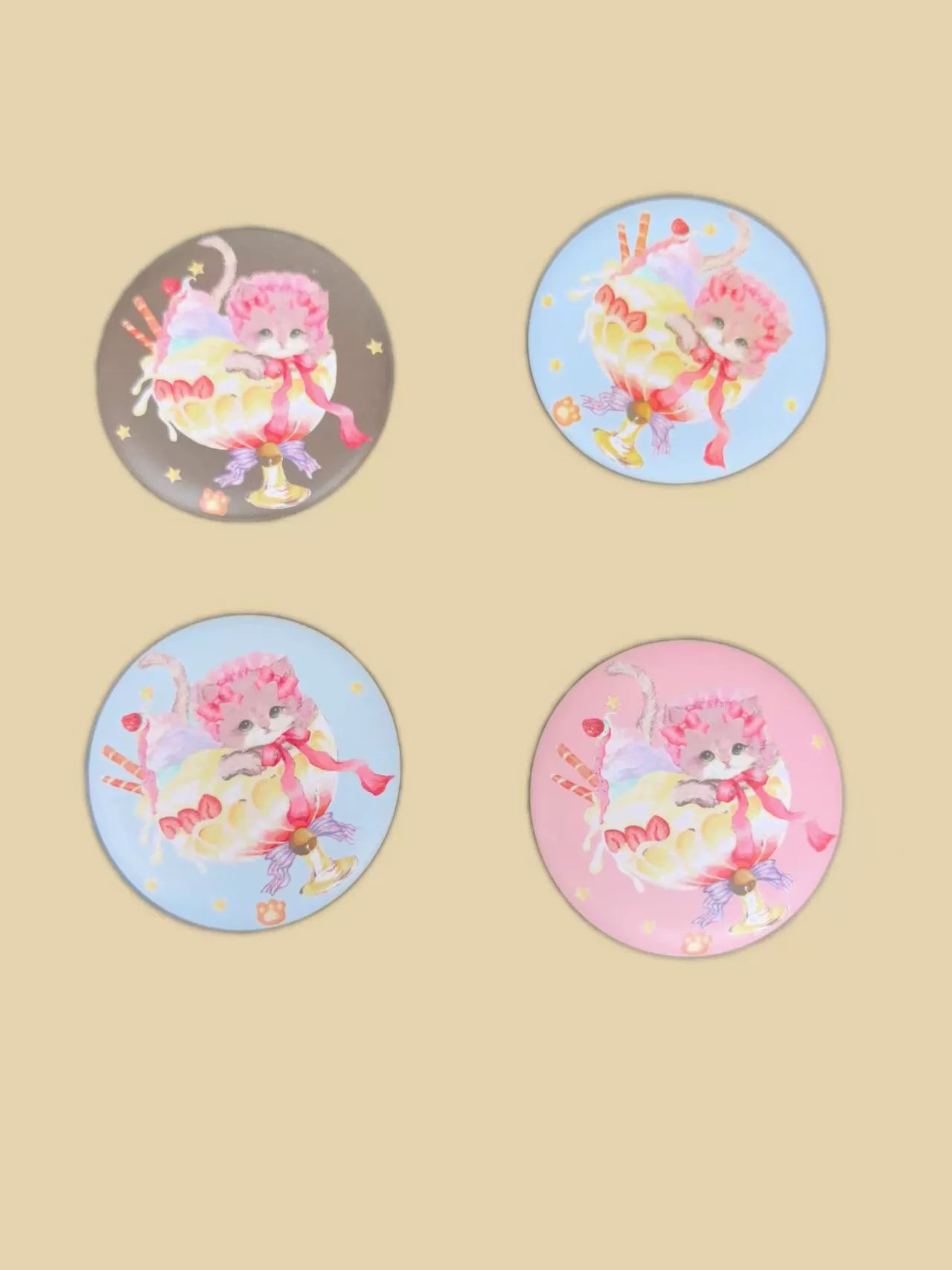 Infanta - Cream Meow - Sweet Lolita JSK, Cat Print