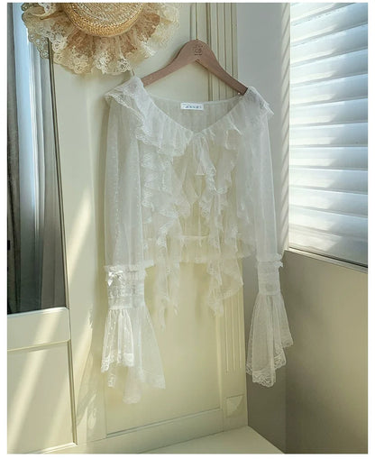 With PUJI - Letters and Poetry - Summer Classic Lolita Tulle Lace Bolero with Multi-Color