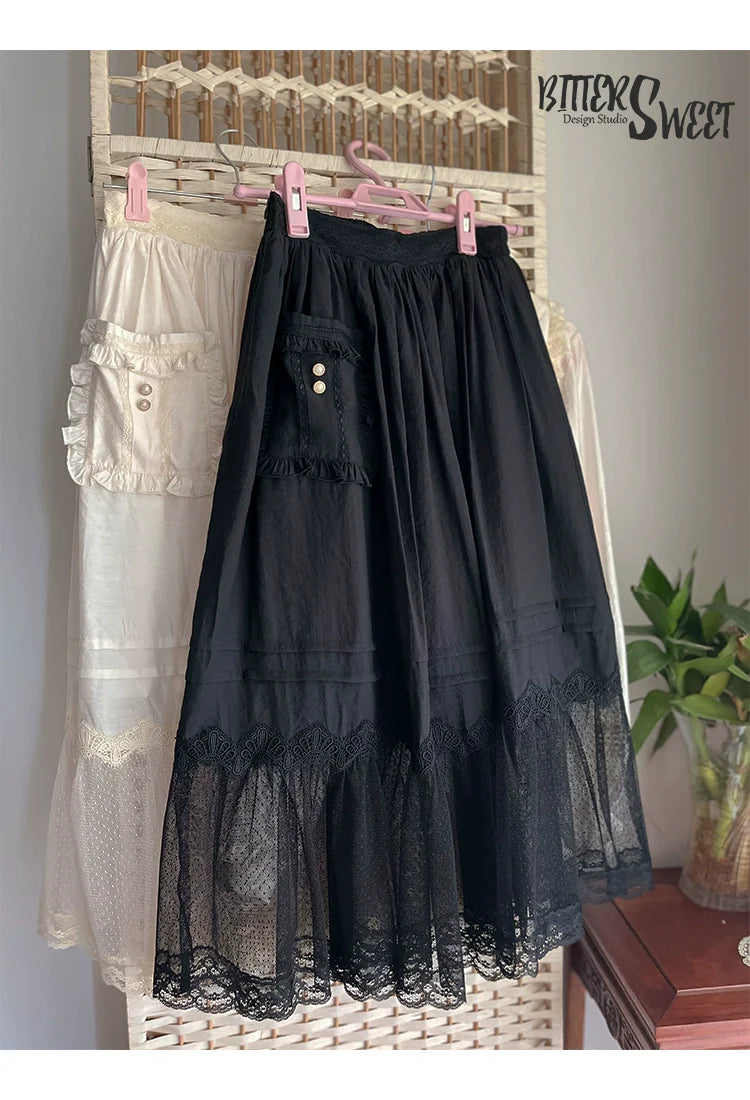 BitterSweet - Elegant Lolita Skirt Set V-neck Long Sleeve Shirt