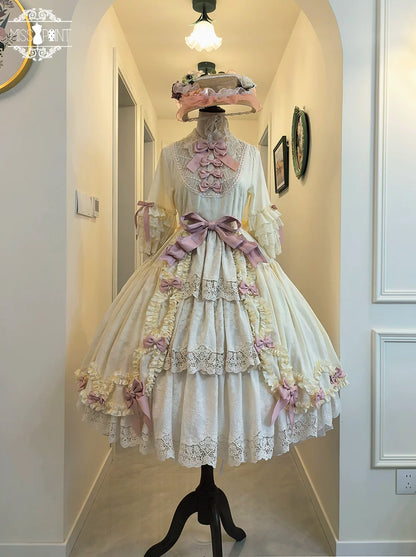 Miss Point - Lilyka Garden - Classic Lolita OP Dress Set Elegant Floral Wall Princess Sleeve